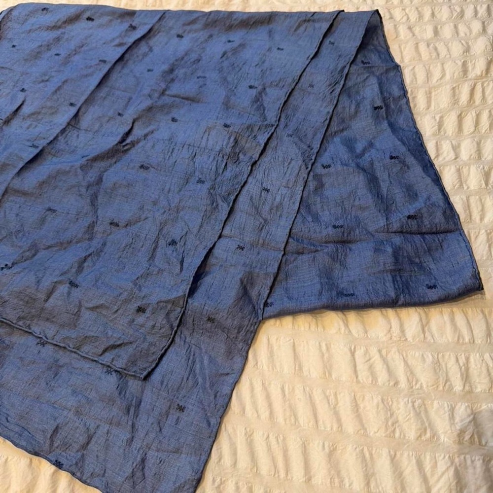 Blue Scarf with Navy Stitching
